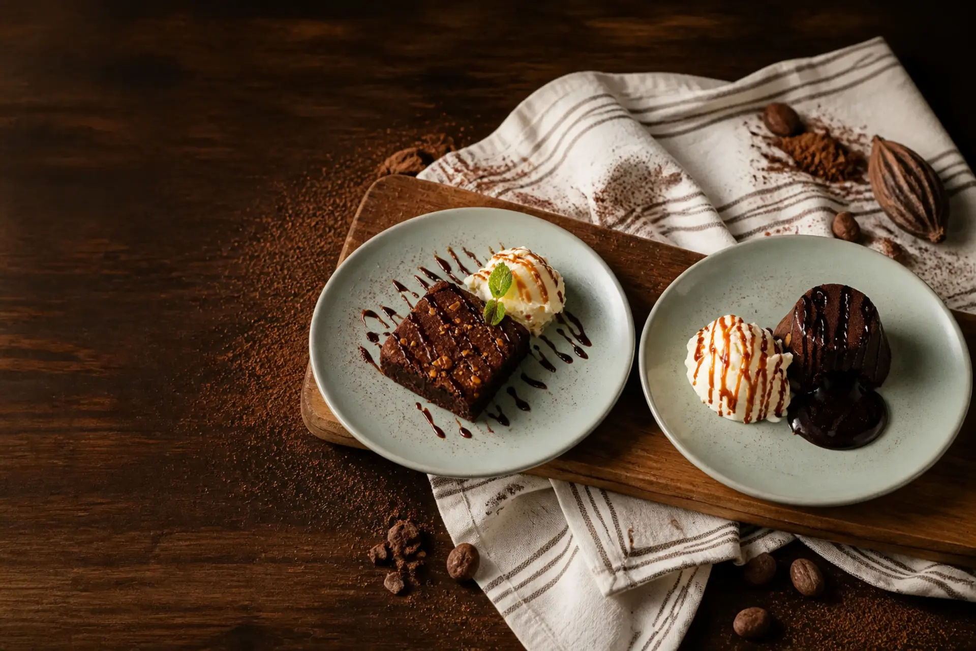 Brownie e Petit Gâteau Candy apresentados com o mesmo destaque